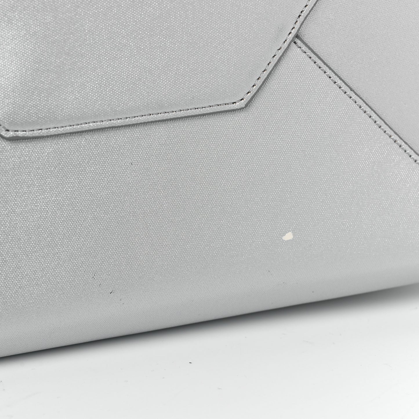 Metallic Grained Calfskin Horizontal Cabas Phantom Silver