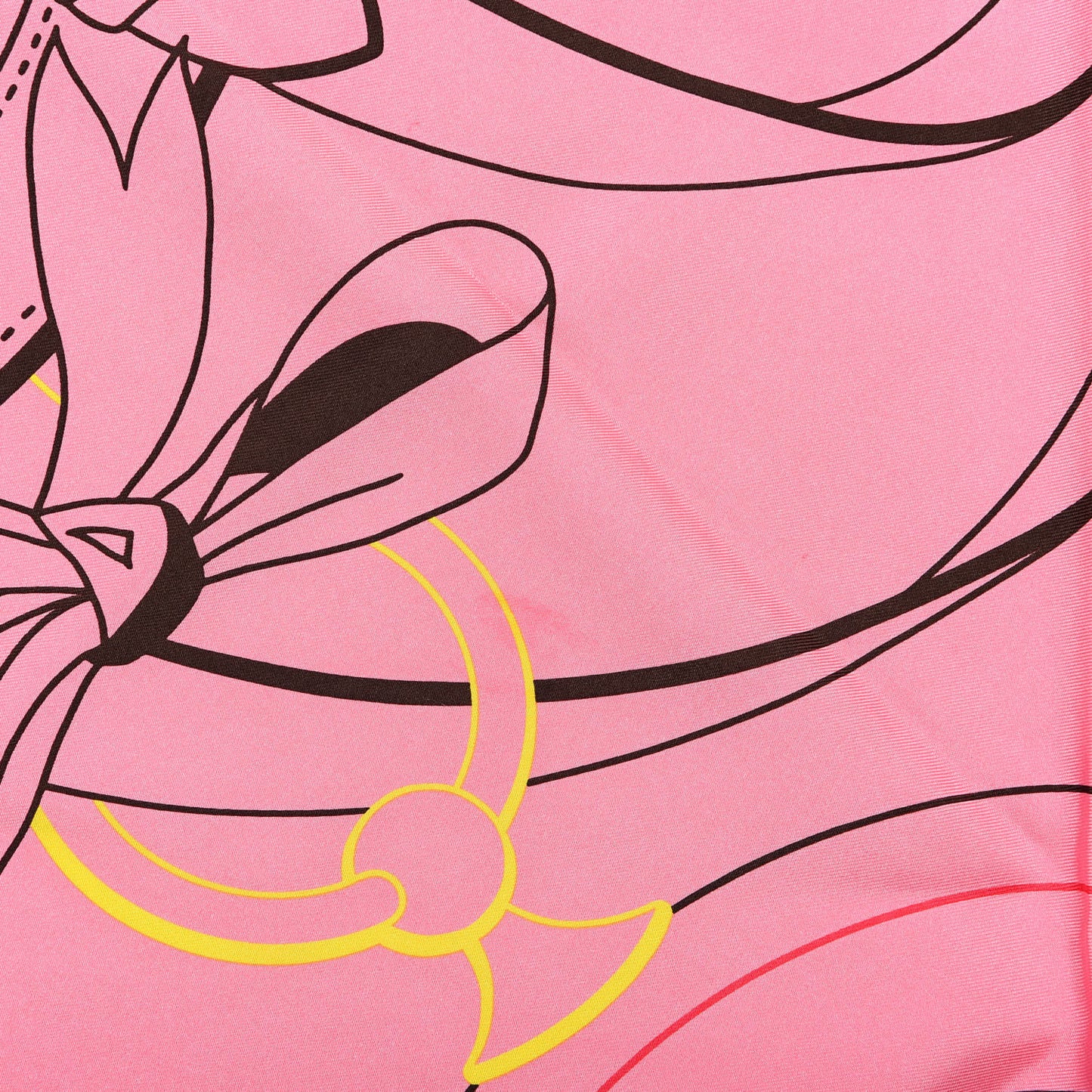 Silk La Promenade Du Matin Giant Pointe Triangle Scarf Rose Malabar Jaune