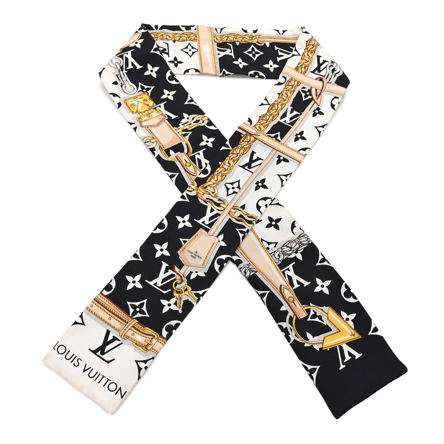 Silk Monogram Confidential Bandeau Black
