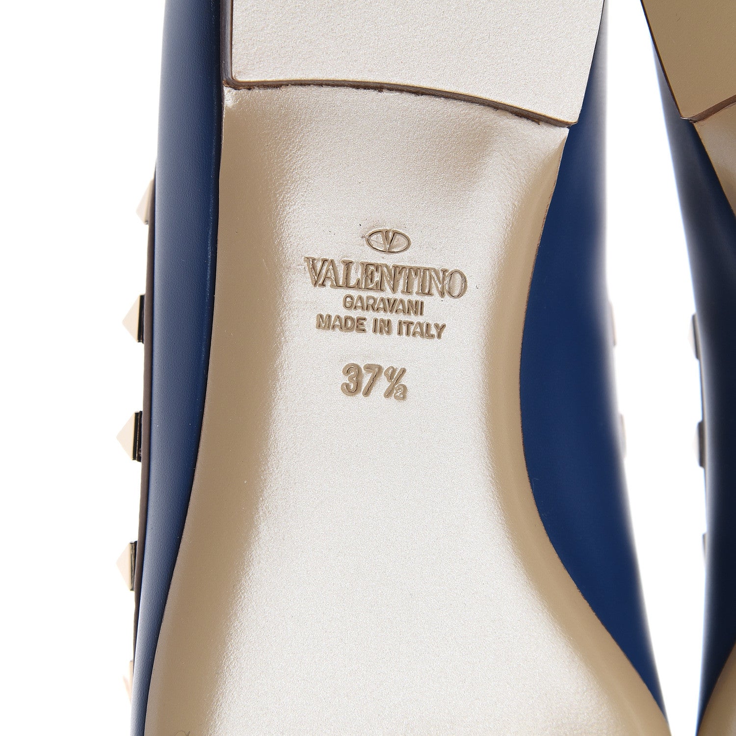 Valentino Garavani Nappa Rockstud Ballerina Flats 37.5 Light Ocean Poudre 7 of 8