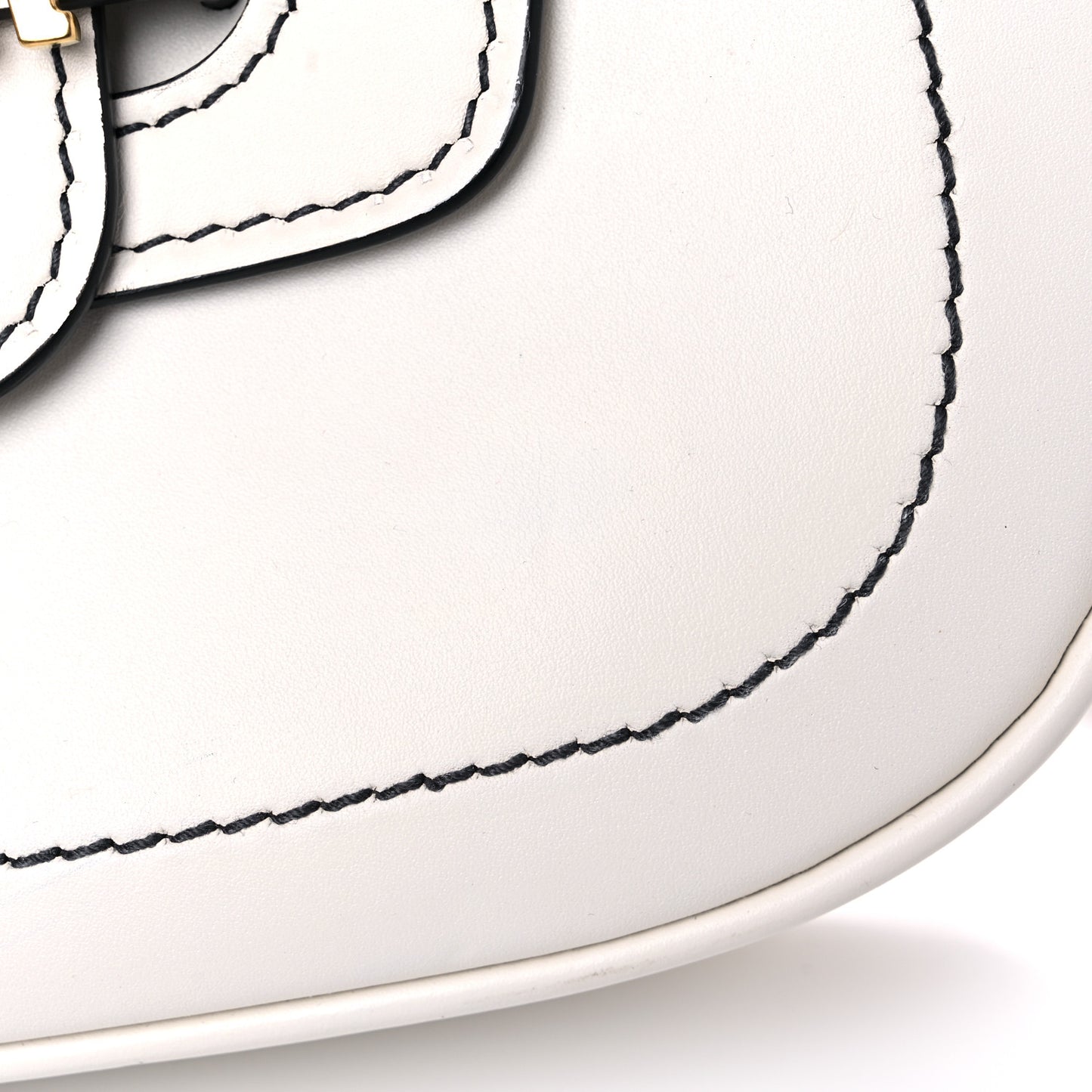 Calfskin Mini D Fence Saddle Bag White