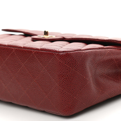 Chanel Caviar Quilted Jumbo Single Flap Bordeaux 10 of 10