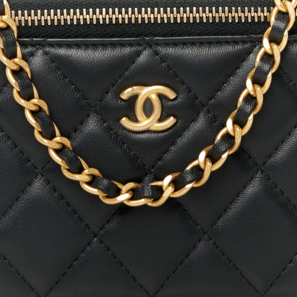Chanel Lambskin Quilted Pearl Crush Small Vanity Case With Chain Black 8 of 13