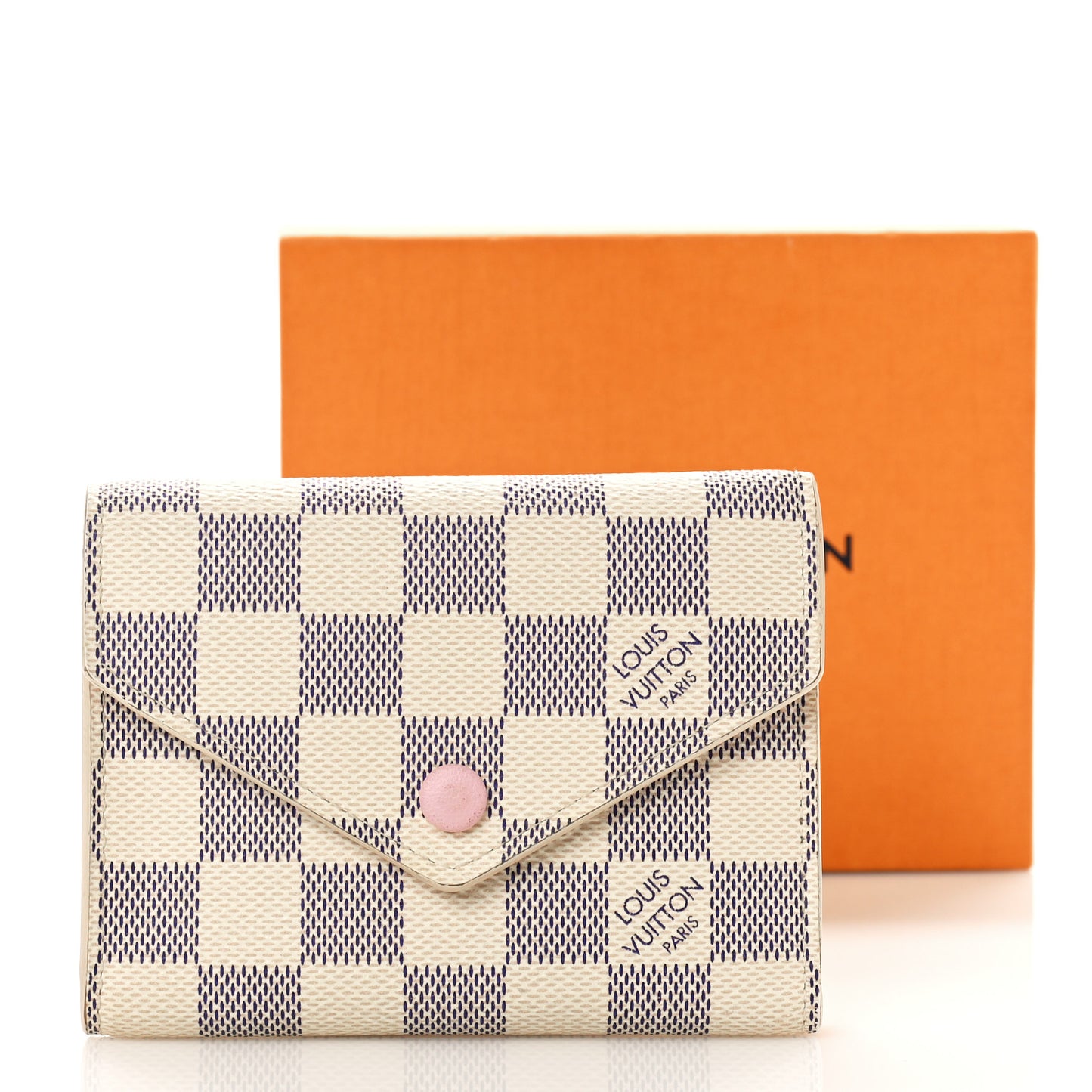 Damier Azur Victorine Wallet Rose Ballerine