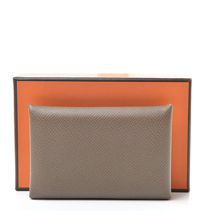 Hermes Epsom Calvi Card Case Etoupe 8 of 8