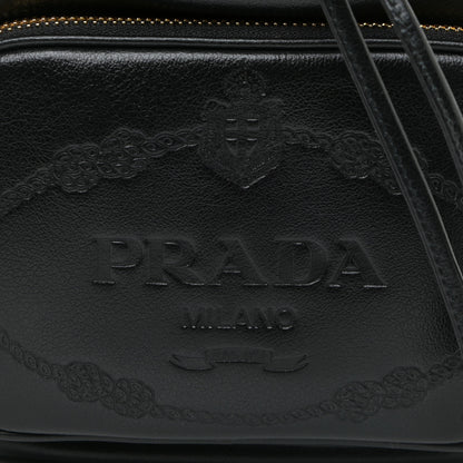Prada Glace Calfskin Embossed Secchiello Bucket Bag Black 10 of 11