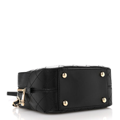 Chanel Calfskin Stitched Enamel CC Camera Case Bag Black 4 of 10