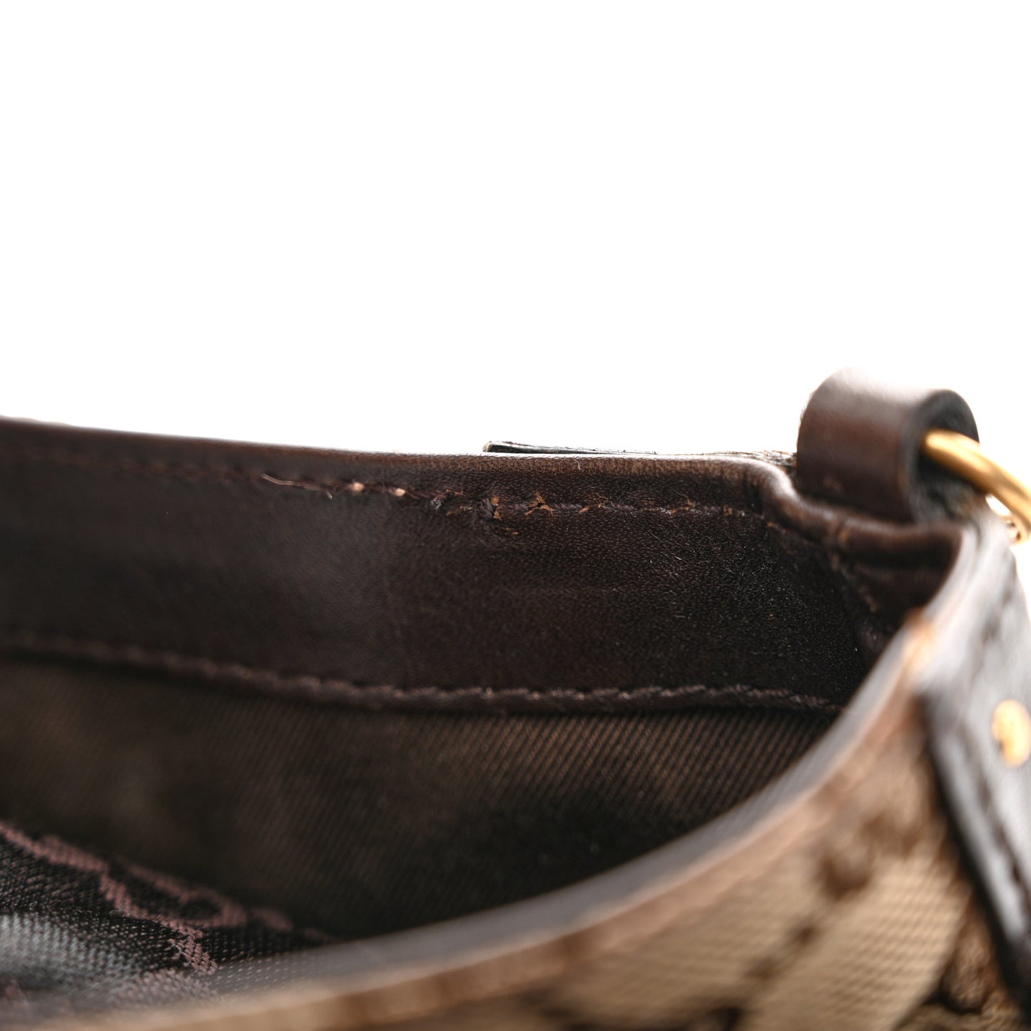 Monogram Studded Small Horsebit Clutch Dark Brown