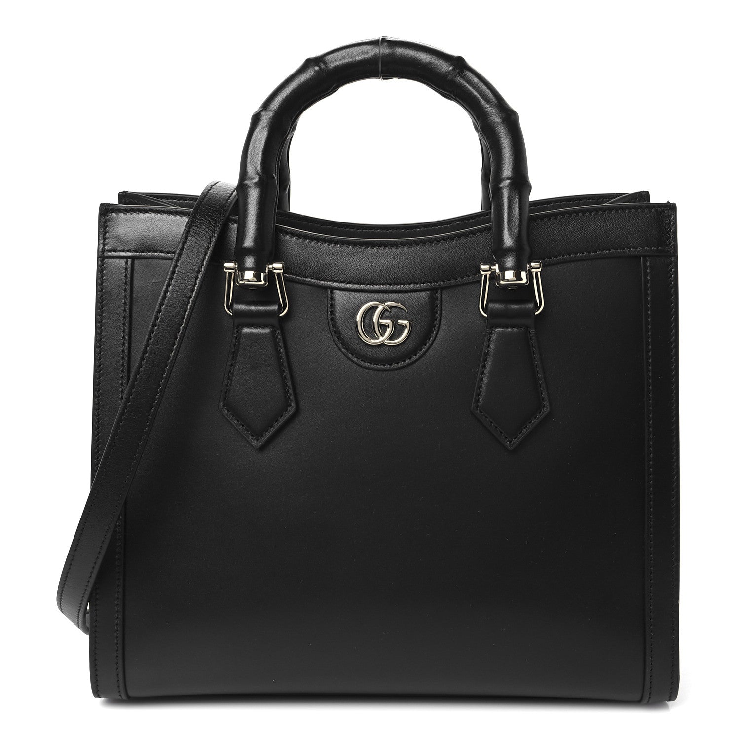 Gucci Sweetbread Calfskin Medium Diana Tote Bag Black 1 of 10