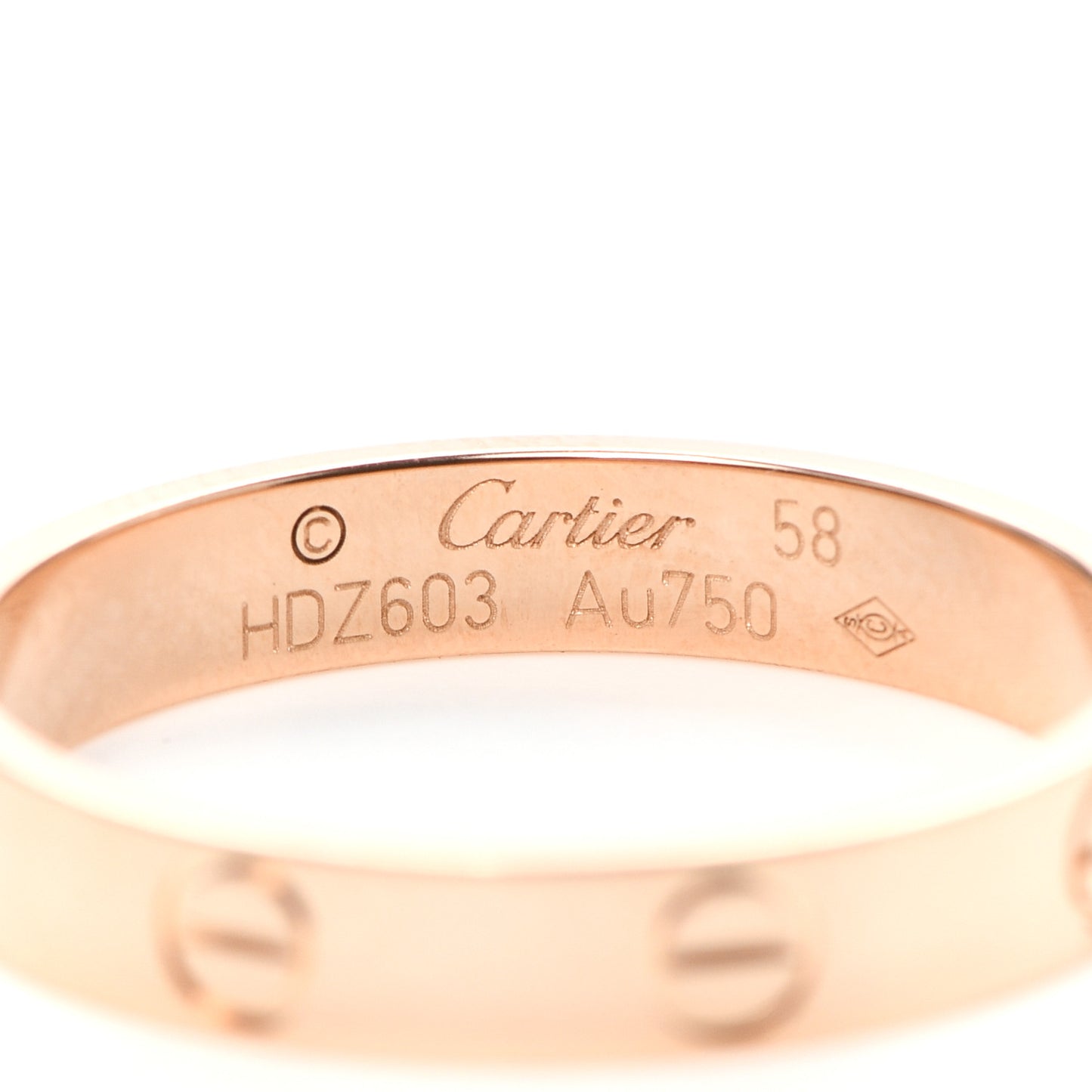 18K Pink Gold 3.5mm LOVE Wedding Band Ring 58 8.25