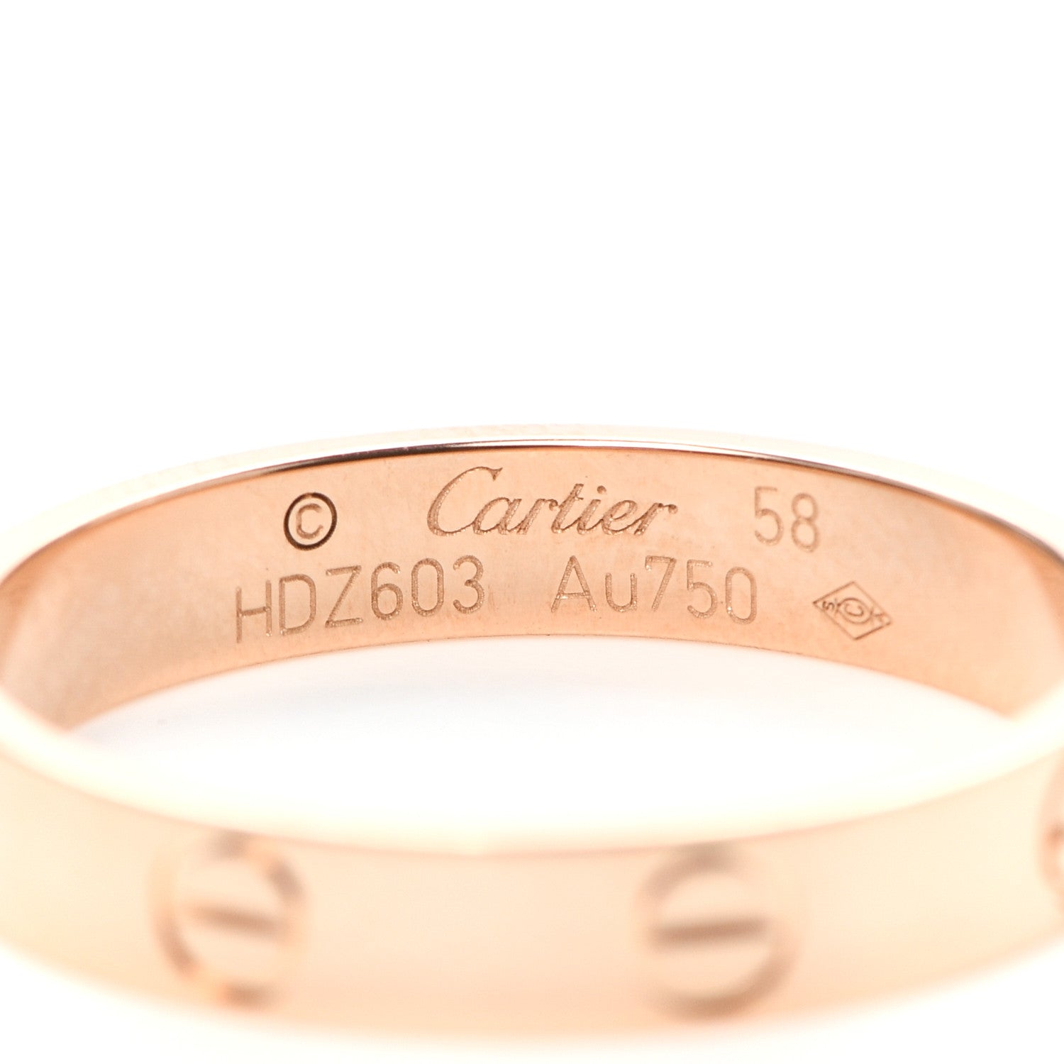 Cartier 18K Pink Gold 3.5mm LOVE Wedding Band Ring 58 8.25 4 of 4