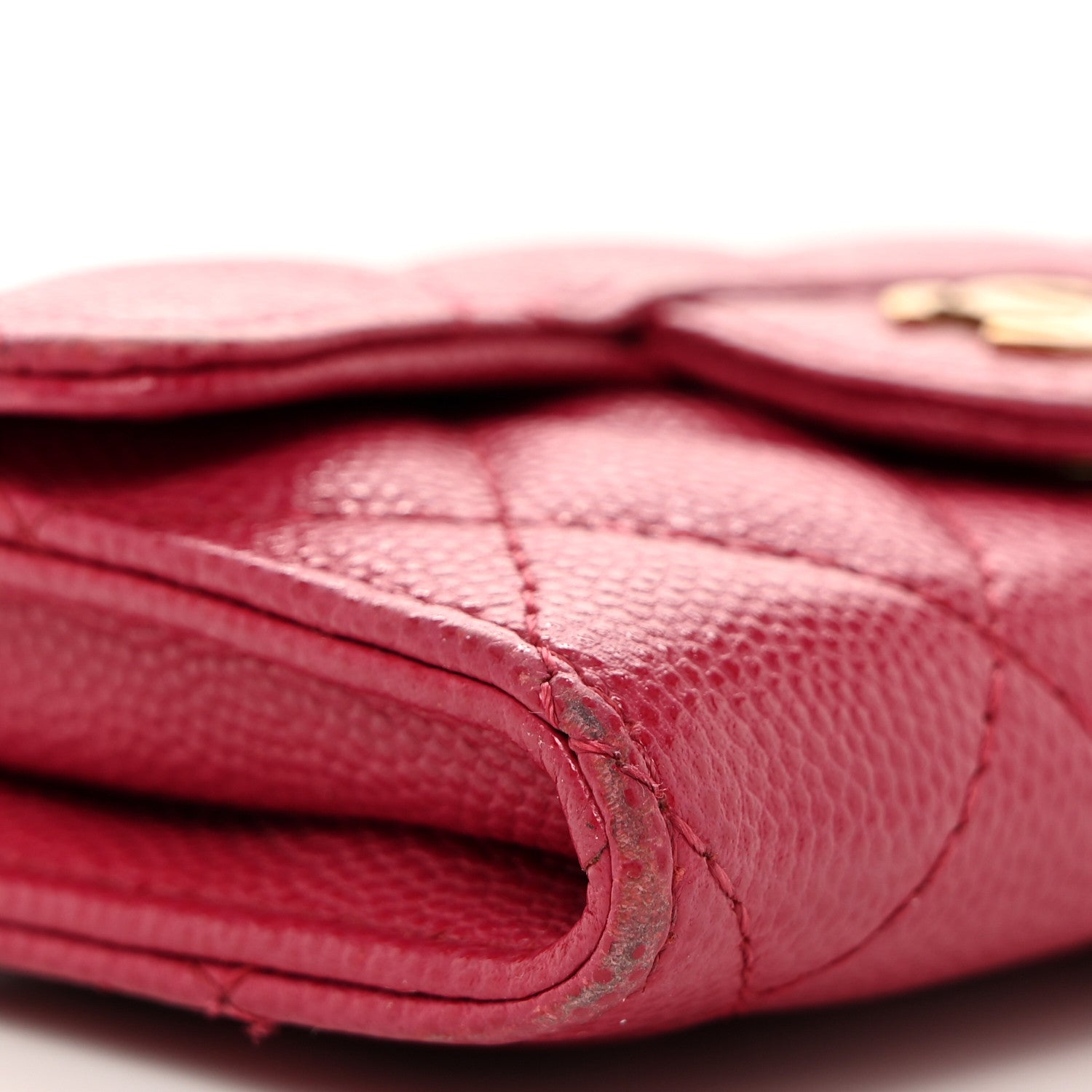 Chanel Caviar Quilted Flap Card Holder Wallet Dark Pink 8 of 11