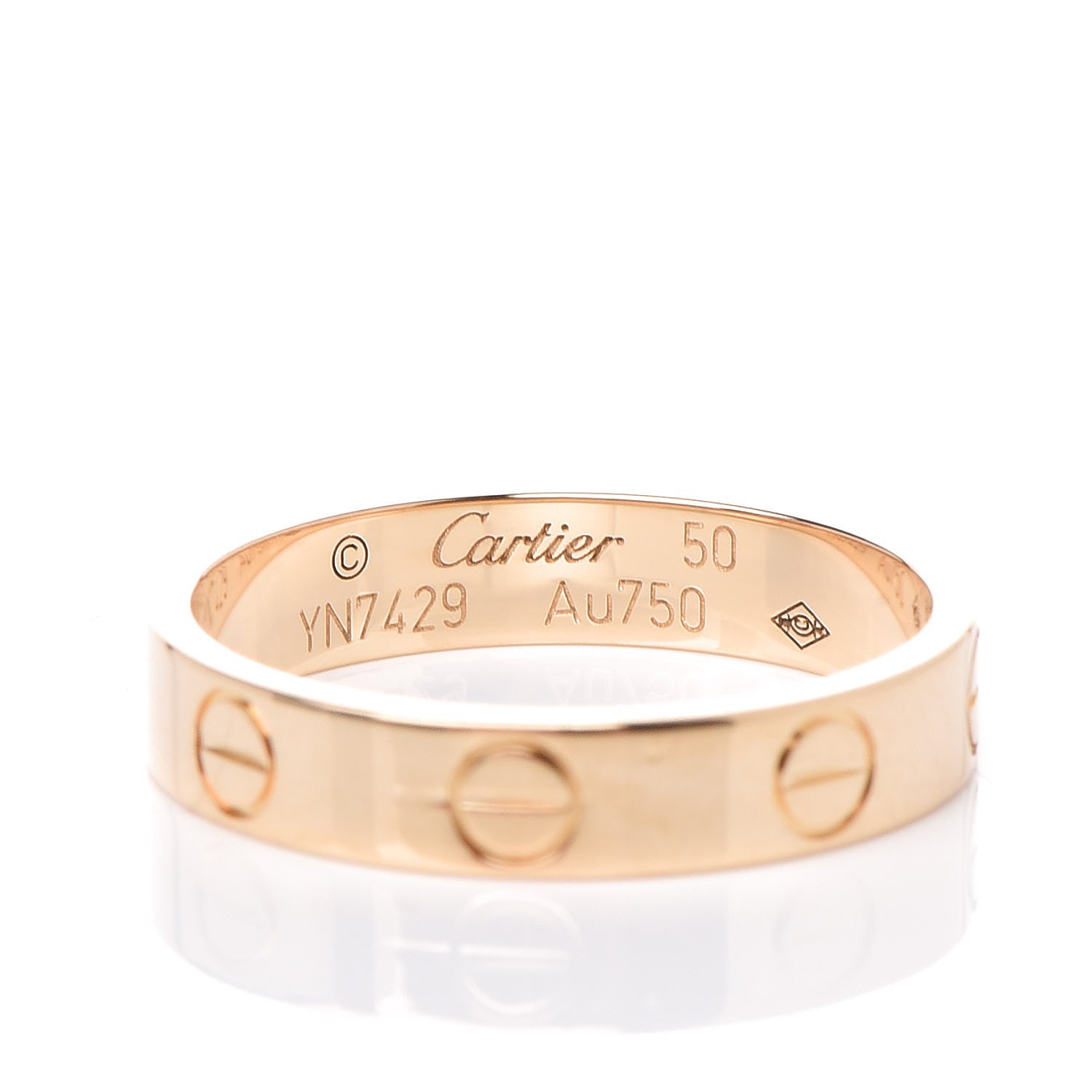 Cartier 18K Yellow Gold 3.5mm LOVE Wedding Band Ring 50 5.25 4 of 5
