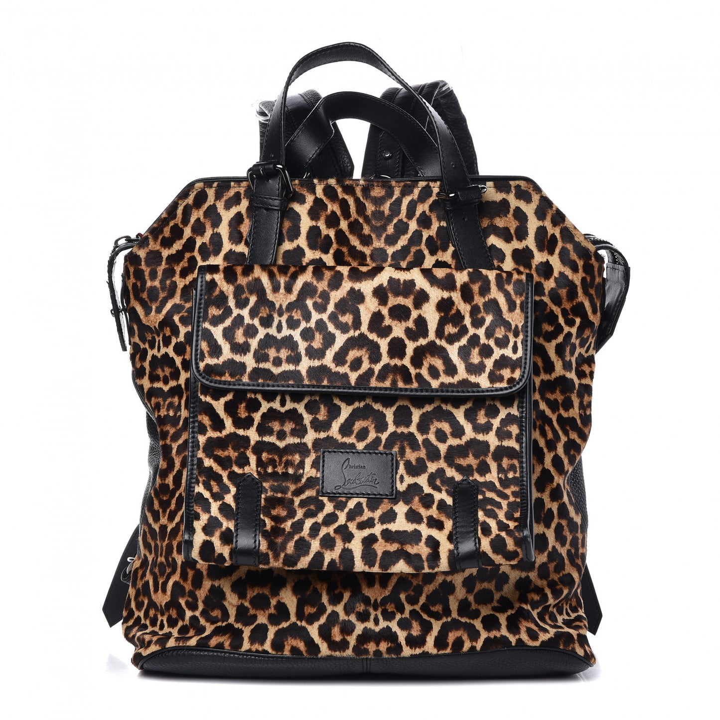 Pony Hair Calfskin Syd Backpack Leopard Black
