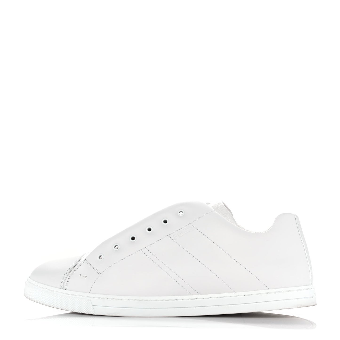 Calfskin FF Mens Slip On Sneakers 9 White Maya Black