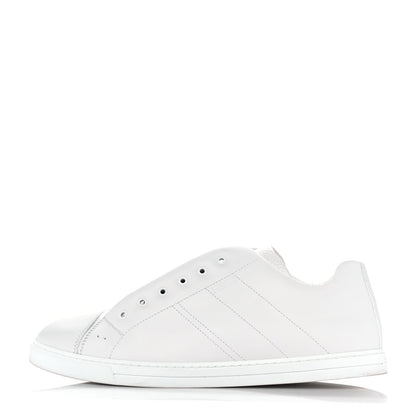 Fendi Calfskin FF Mens Slip On Sneakers 9 White Maya Black 1 of 9