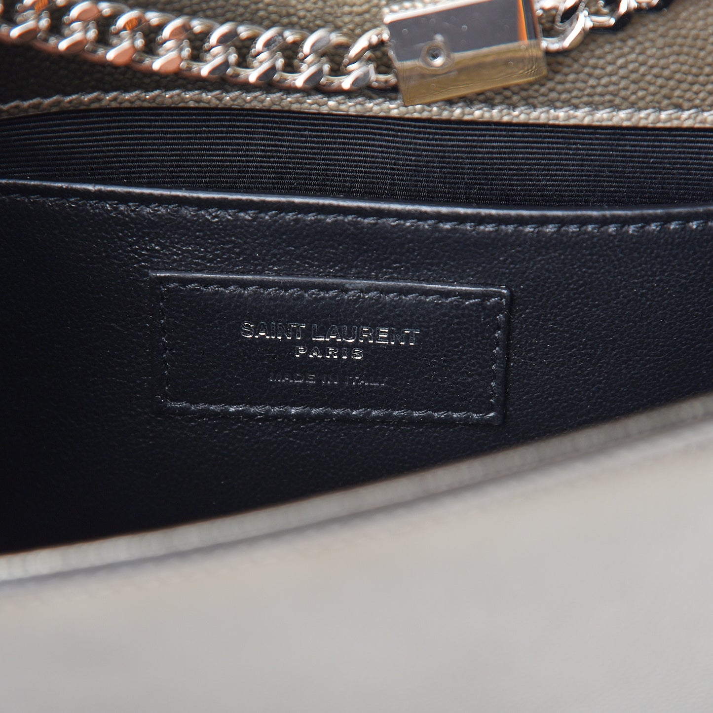 Grain De Poudre Small Monogram Kate Satchel Gold