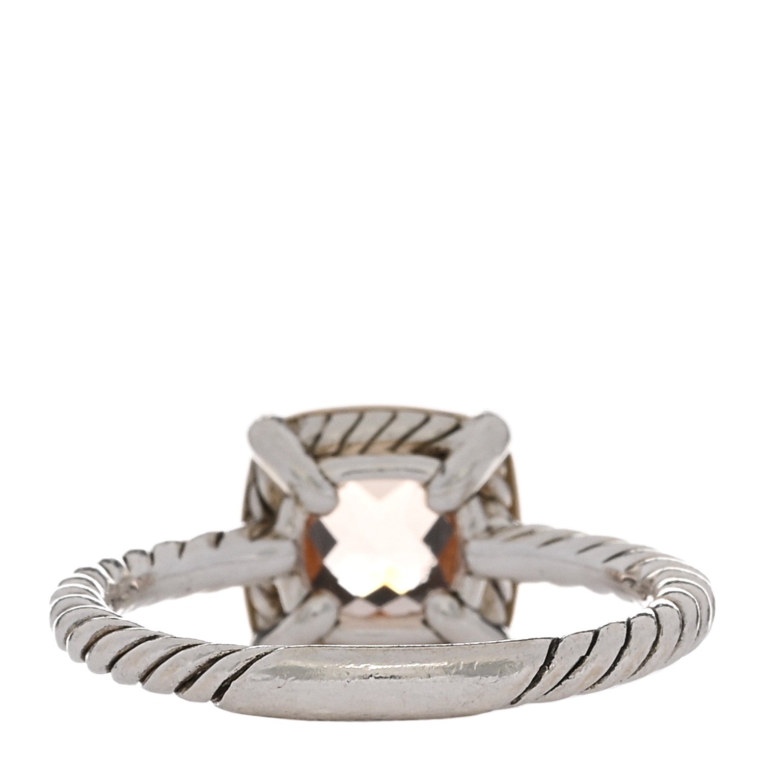 David Yurman Sterling Silver 18K Rose Gold Diamond Morganite Chatelaine Bezel Ring 59 8.75 3 of 4