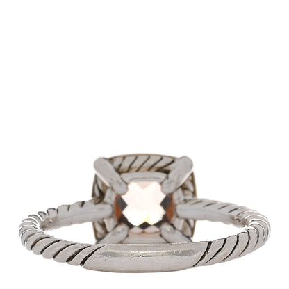 David Yurman Sterling Silver 18K Rose Gold Diamond Morganite Chatelaine Bezel Ring 59 8.75 3 of 4