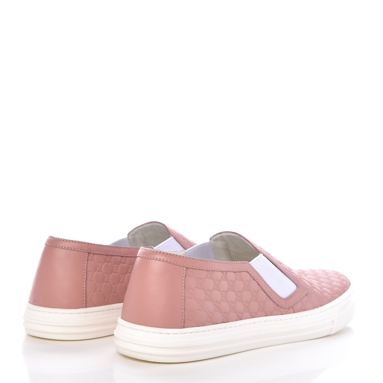 Gucci Soft Microguccissima Womens Slip On Sneakers 39.5 Soft Pink White 4 of 10