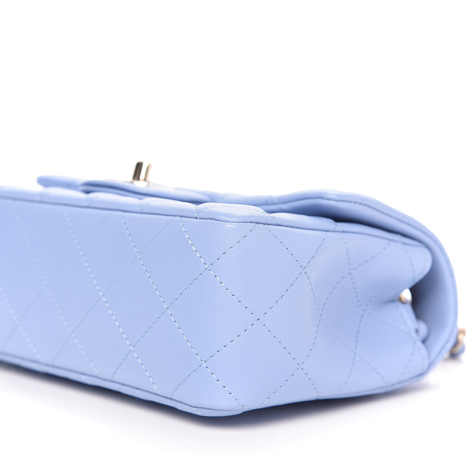 Chanel Lambskin Quilted Mini Rectangular Flap Light Blue 7 of 11