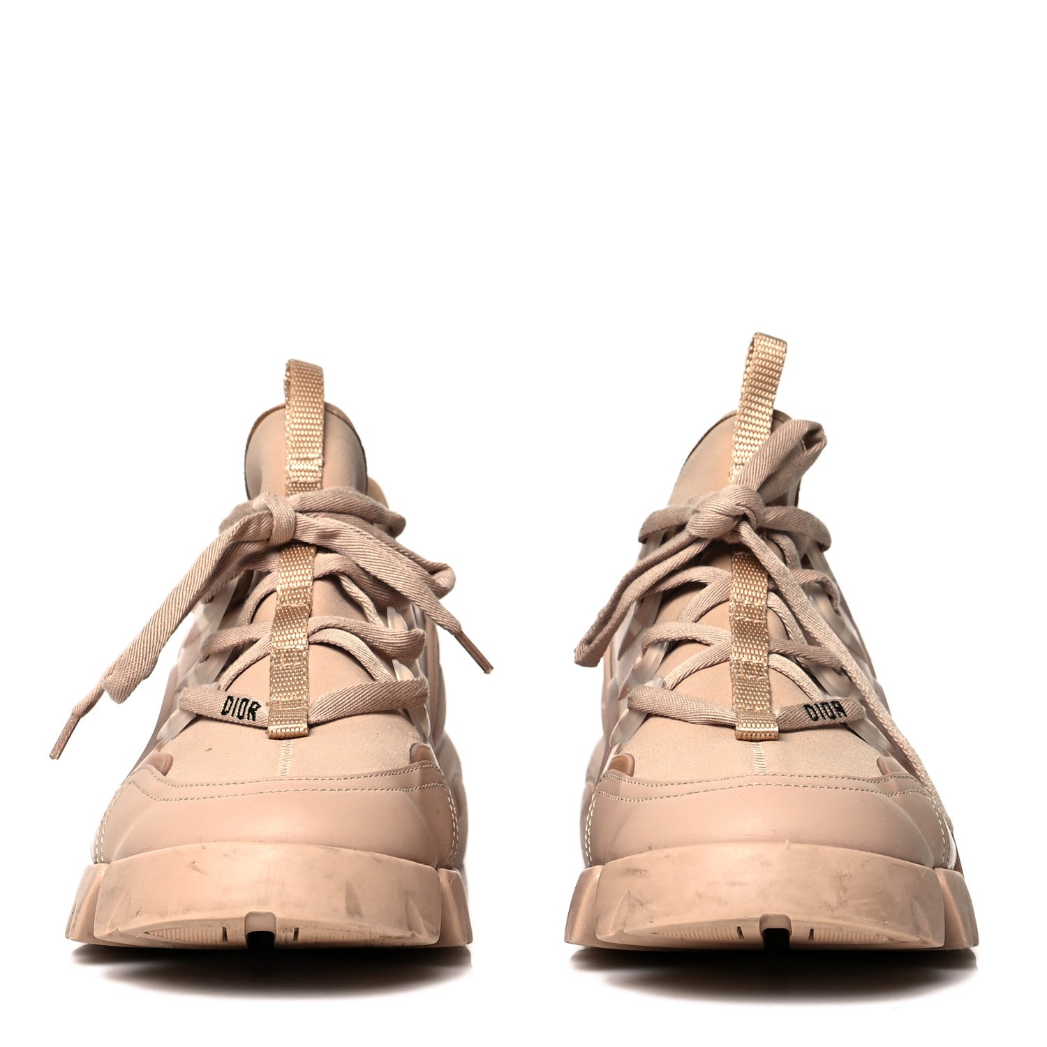 Christian Dior Neoprene Rubber Womens D-Connect Sneakers 39 Nude 2 of 14