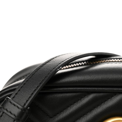 Gucci Calfskin Matelasse Small GG Marmont Chain Shoulder Bag Black 12 of 13
