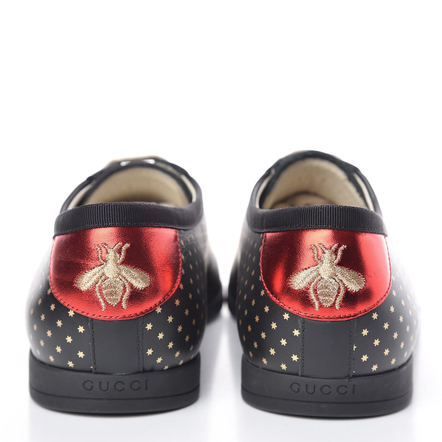 X SEGA Calfskin GUCCY Stars Mens Falacer Sneakers 9 Black