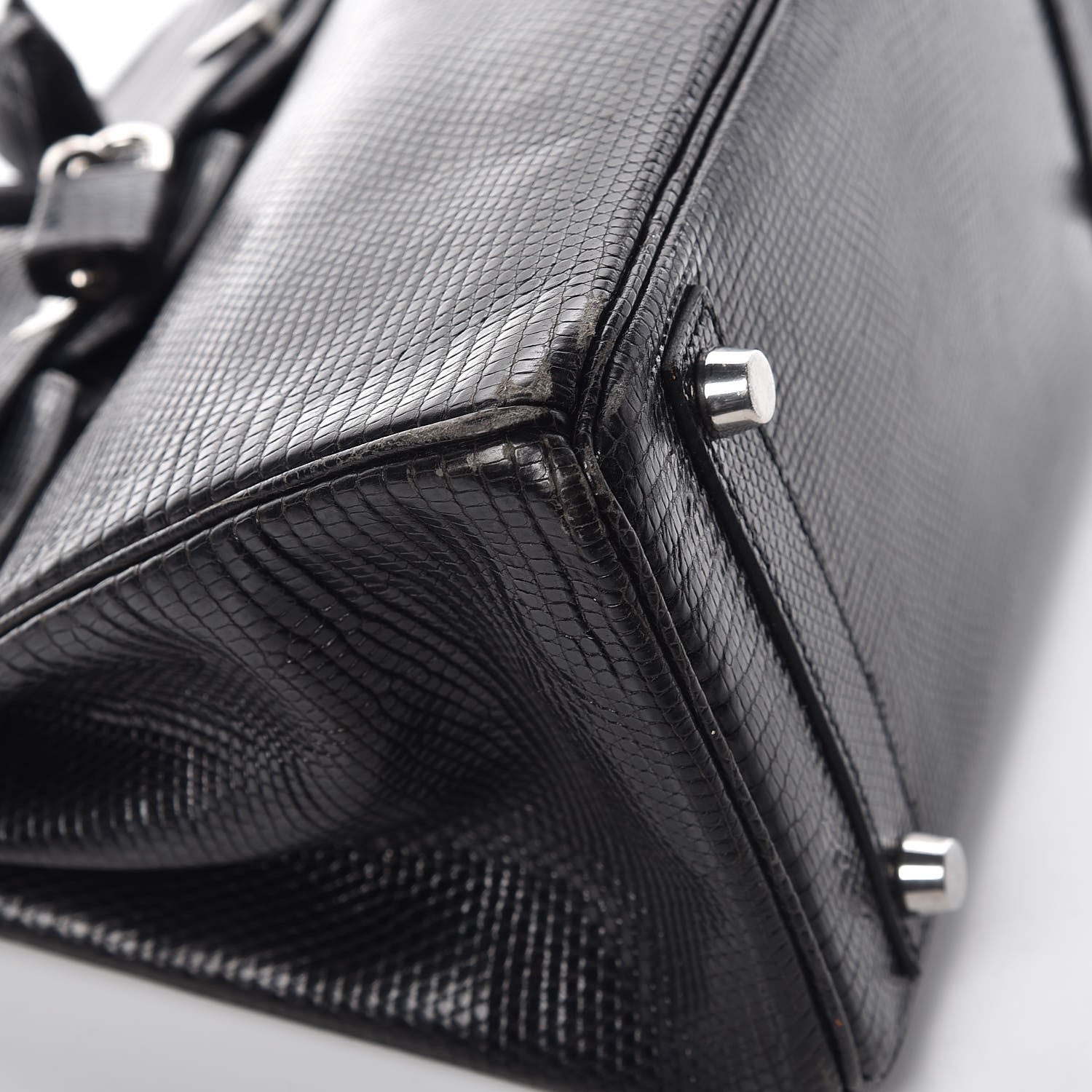 Hermes Lizard Birkin 25 Black 9 of 50