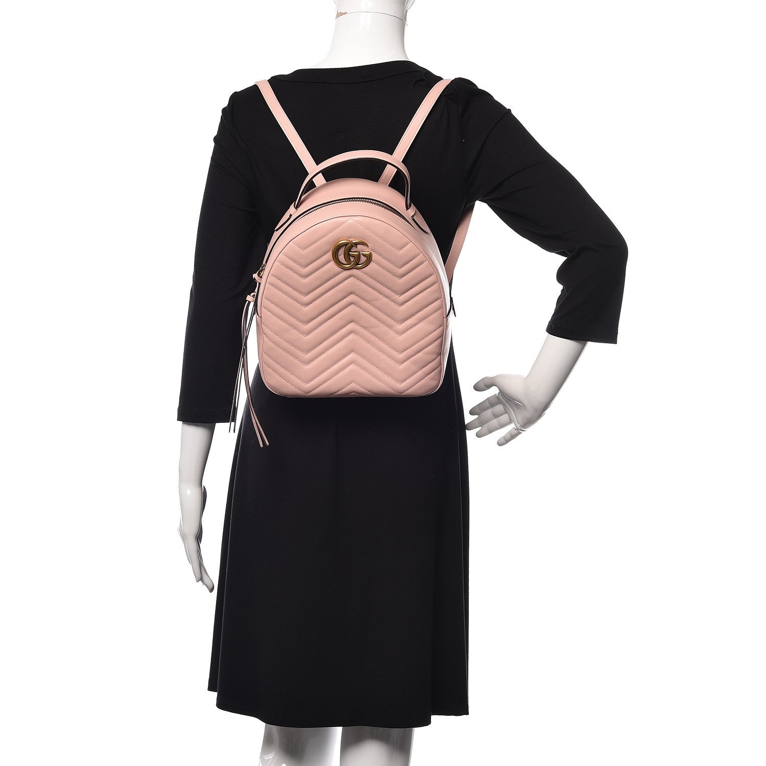 Gucci Calfskin Matelasse GG Marmont Dome Backpack Perfect Pink 2 of 10
