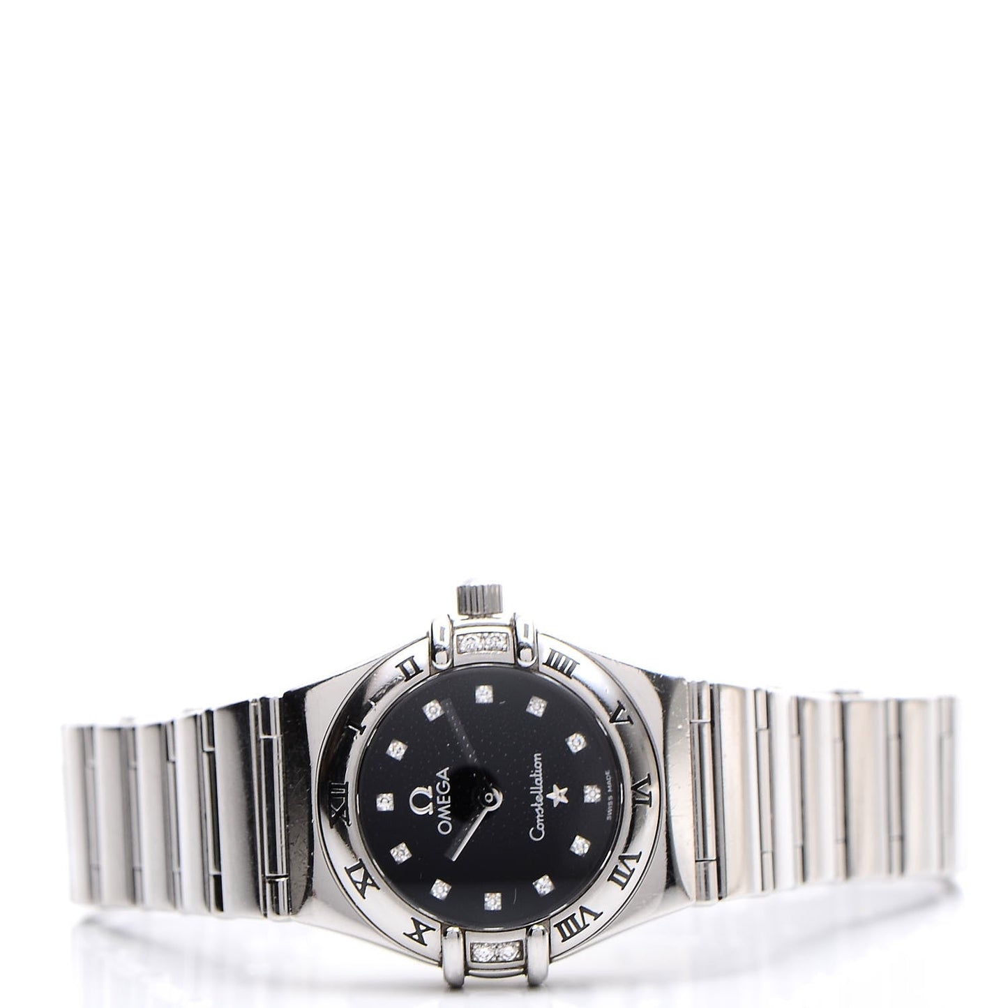 Stainless Steel Diamond 22mm Constellation Quartz Watch Black 1561.51