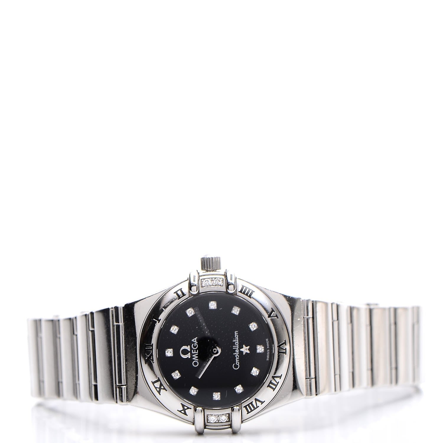 Omega Stainless Steel Diamond 22mm Constellation Quartz Watch Black 1561.51 3 of 6