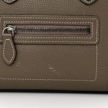 Celine Drummed Calfskin Nano Luggage Souris 13 of 20