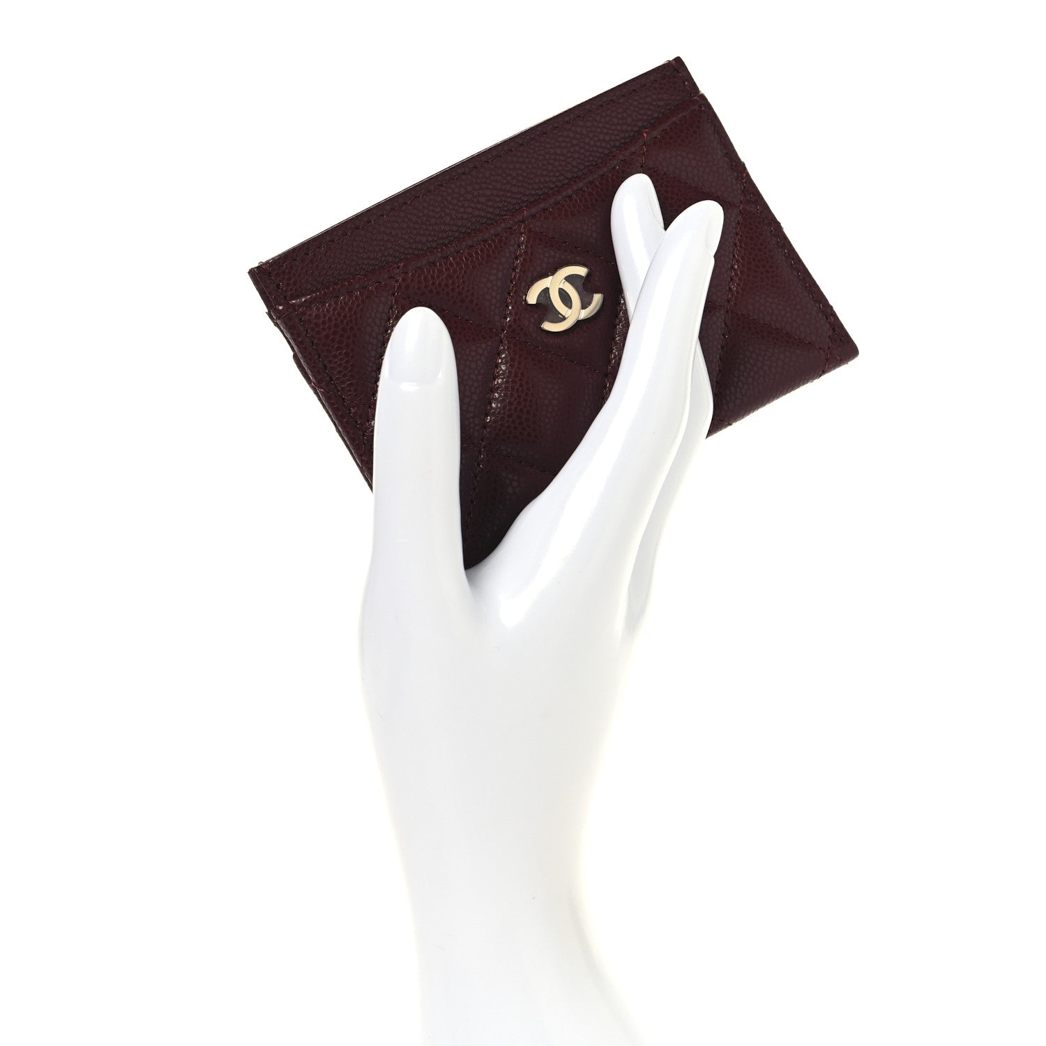 Chanel Caviar Quilted Card Holder Burgundy 2 of 9