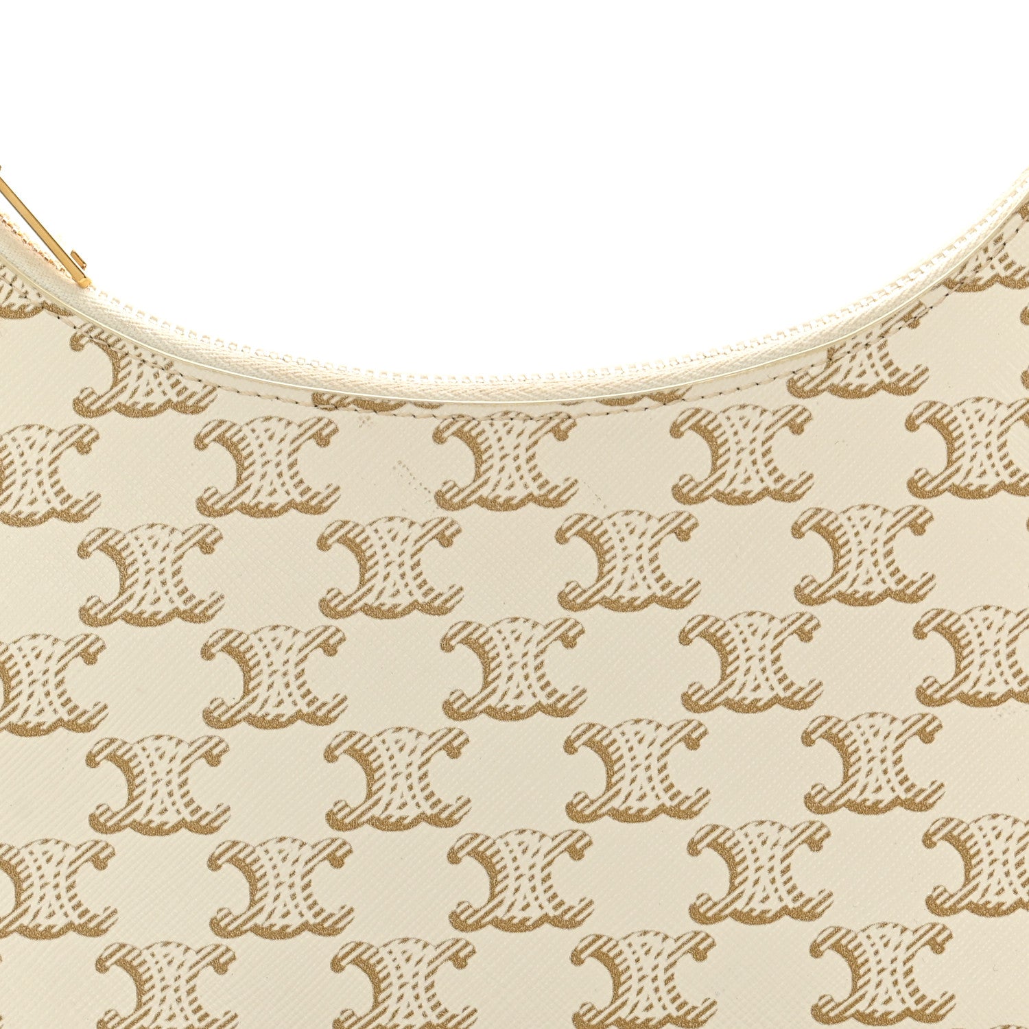 Celine Canvas Calfskin Ava Triomphe Shoulder Bag White 7 of 9