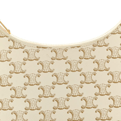 Celine Canvas Calfskin Ava Triomphe Shoulder Bag White 7 of 9