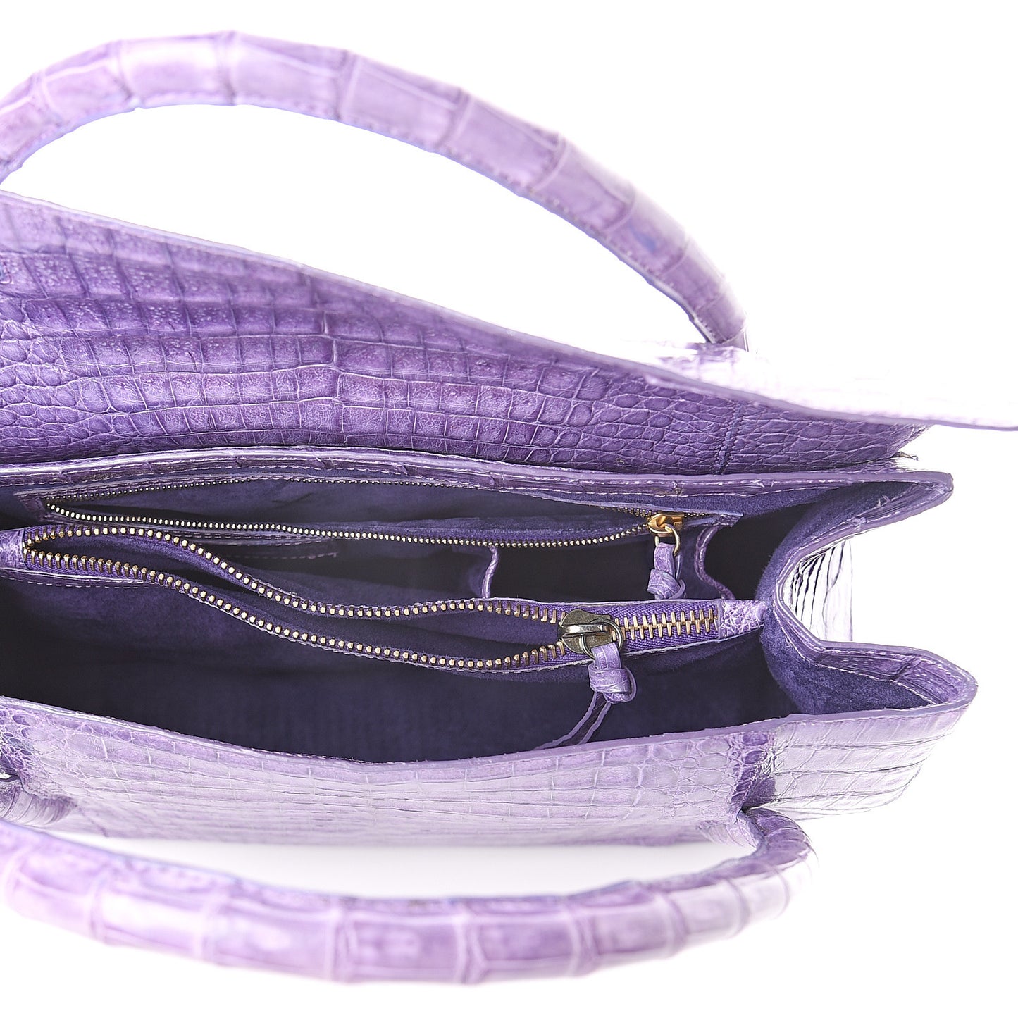 Crocodile Double Handle Satchel Violet