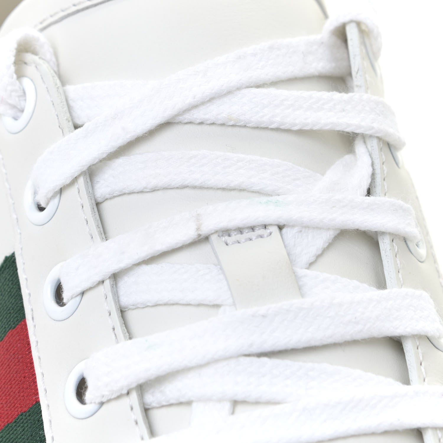 Gucci Calfskin Crocodile Web Womens Ace Sneakers 38 White Green 16 of 18