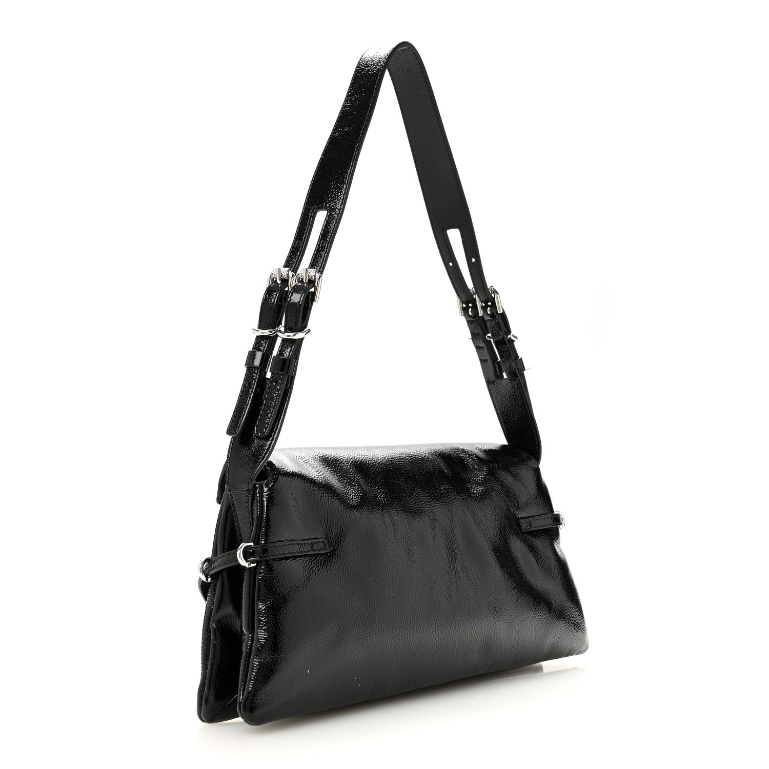 Givenchy Patent Calfskin Small P'tit Voyou Shoulder Bag Black 3 of 14