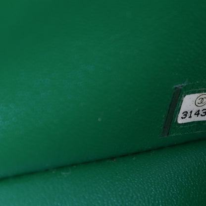 Chanel Iridescent Lambskin Quilted Mini Top Handle Rectangular Flap Green 7 of 11