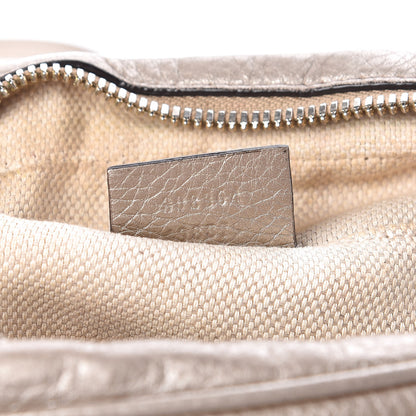 Gucci Metallic Pebbled Calfskin Small Soho Disco Bag Golden Beige 7 of 12