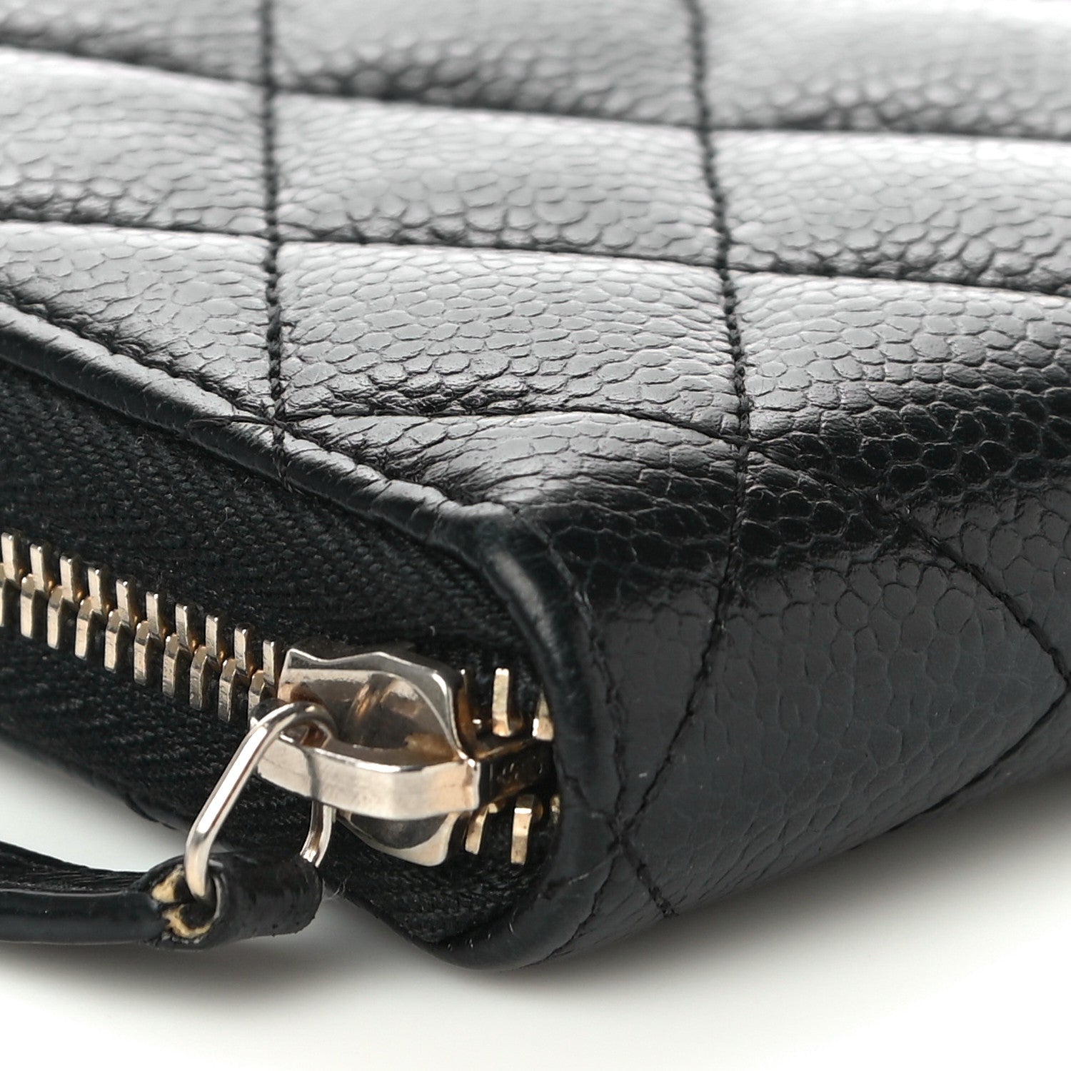 Chanel Caviar Quilted Large Gusset Zip Around Wallet Black 10 of 12