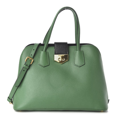 Prada Saffiano Turn Lock Tote Biliardo 1 of 10