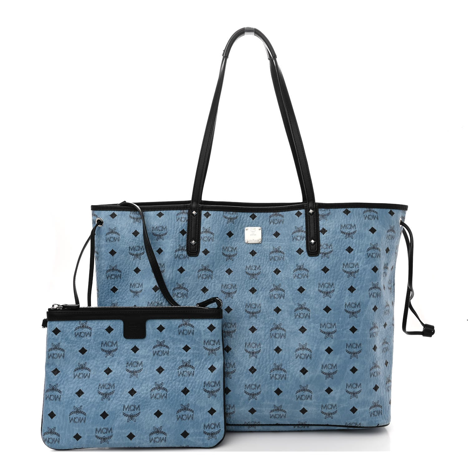 MCM Visetos Large Project Reversible Shopper Tote Munich Blue 4 of 18