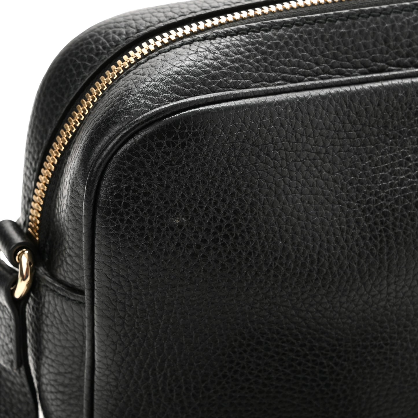 Pebbled Calfskin Small Soho Disco Bag Black