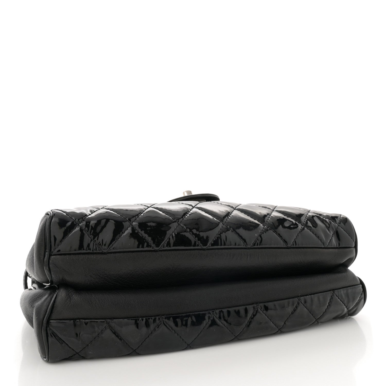 Chanel Patent Quilted Medium Rock In Rome Single Flap Black 4 of 10