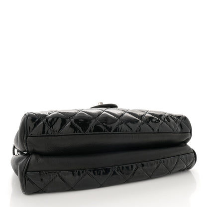 Chanel Patent Quilted Medium Rock In Rome Single Flap Black 4 of 10
