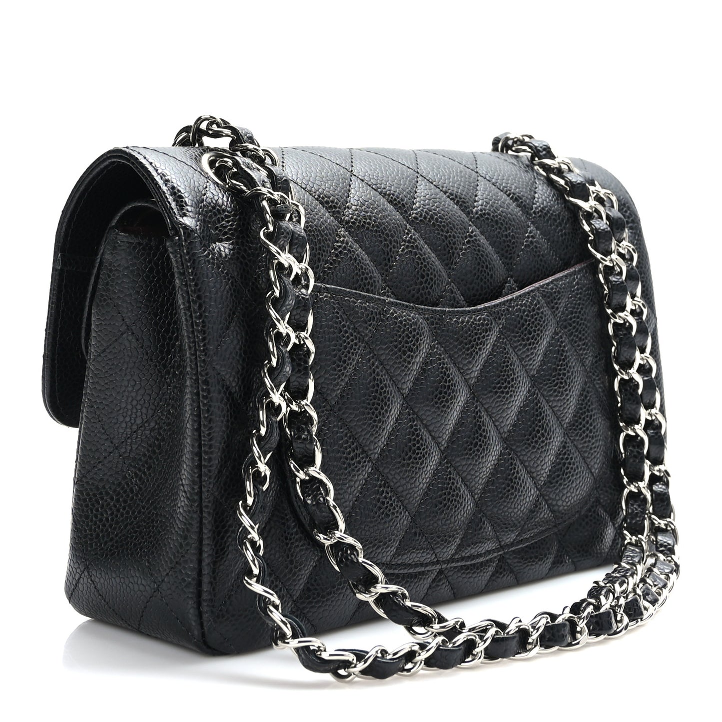 Caviar Quilted Small Double Flap Black