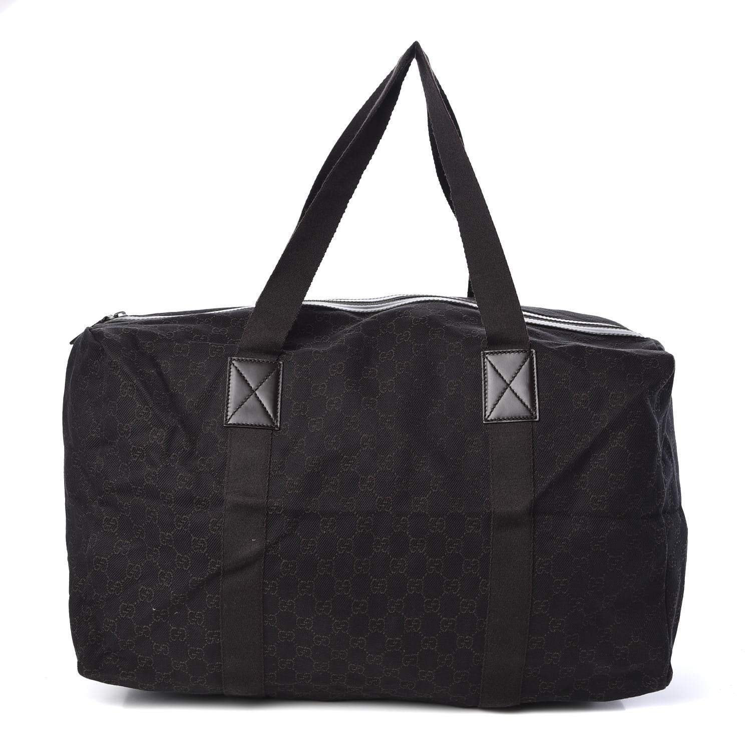 Gucci Denim Monogram Large Collapsible Carry On Duffle Bag Brown 1 of 10