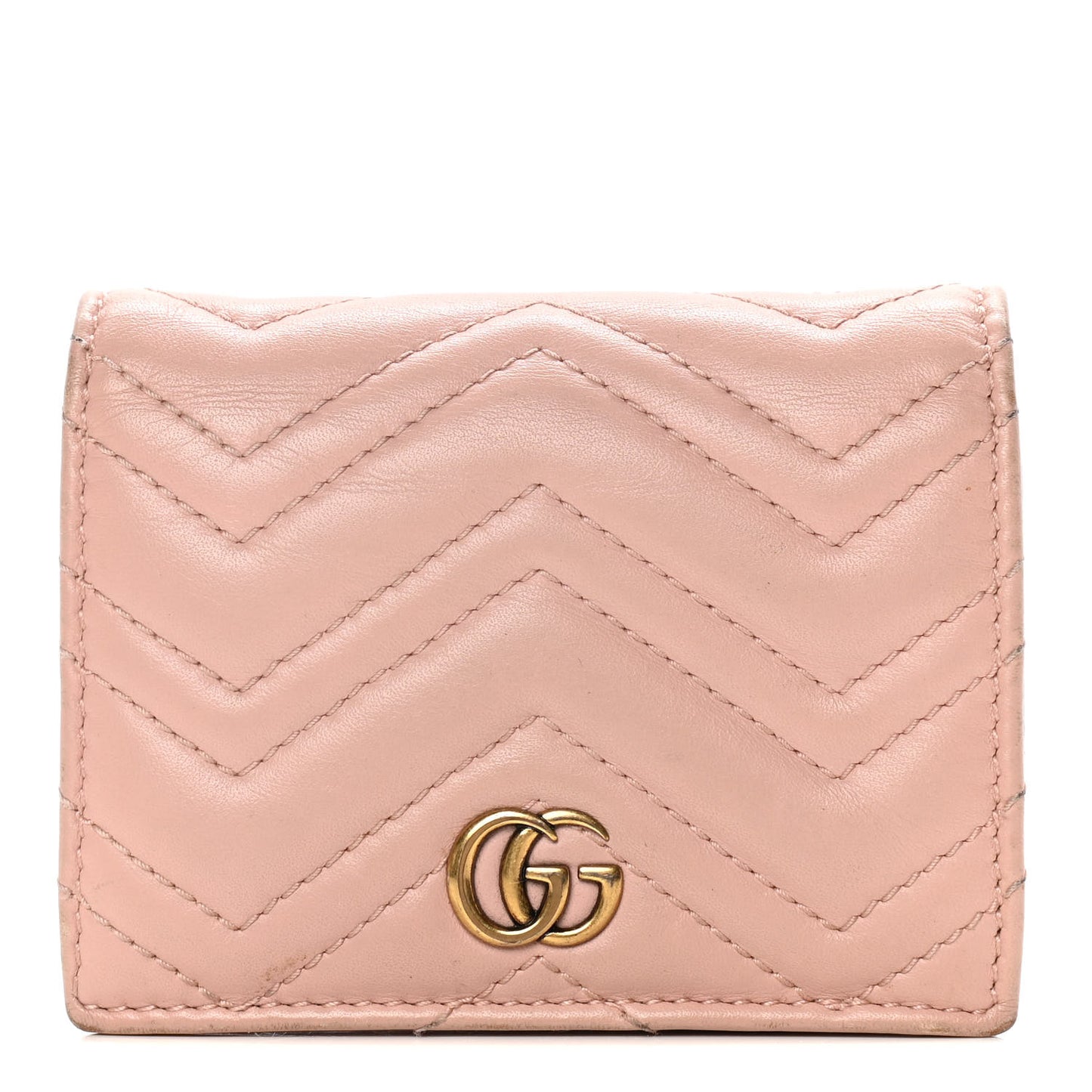 Calfskin Matelasse GG Marmont Card Case Wallet Perfect Pink